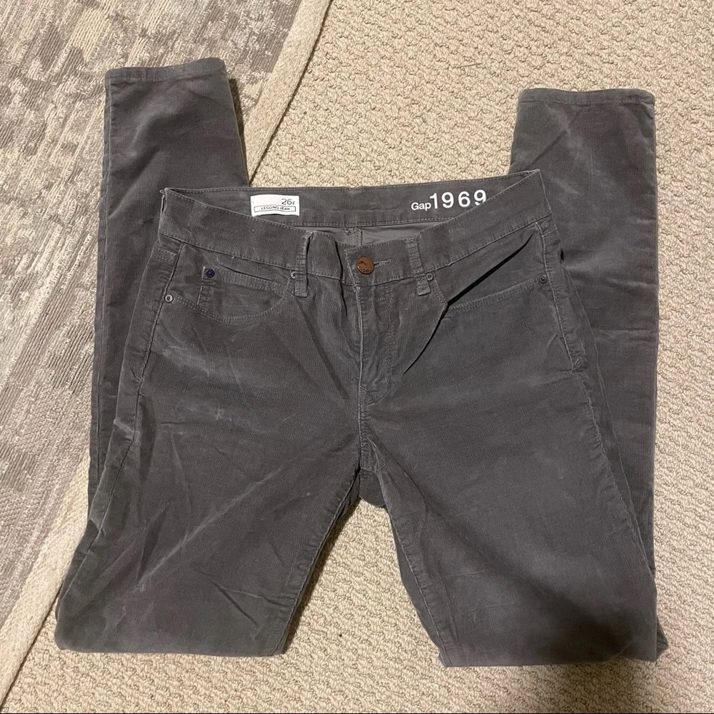 GAP 1969 Gray Corduroy Legging Jean - Picture 2 of 7